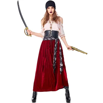 Doamnelor Piratii din Caraibe Costum de Halloween Deluxe Căpitan Pirat de sex Feminin Jack Fantasia Rochie Fancy