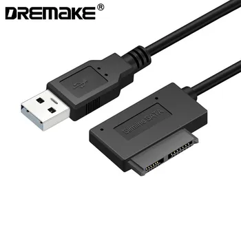 Dremake USB 2.0 la Mini Sata II 7+6 13Pin Adaptor Cablu Convertor pentru Hard Disk Laptop CD/DVD ROM Slimline cu Mașina