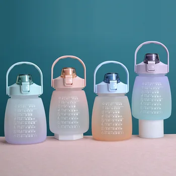 Drăguț Sticla de Apa cu Timp Marcaje Portabil Burtă Mare Rezistent la Căldură Cana BPA Gratuit Motivaționale Băutură de Sport Ulcior Drinkware