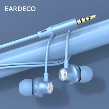 EARDECO Grele Bass cu Microfon, Casti Sport Stereo cu Fir Căști cu Microfon 35mm Tip C cu Cască de Telefon pentru Xiaomi, Huawei