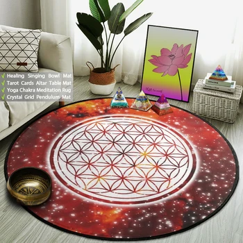 Elegant Floare de Viața pe Covor Psihedelice Galaxy Podea Mat Chakra Mandala Meditație Covor Yoga Cameră Decor Acasă Gros Non-alunecare