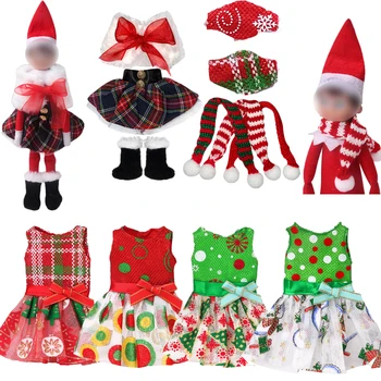 Elf De Crăciun Doll Snowman Dress Scarf Fusta Masca Pantofi Jucărie Pentru Copii Accesorii Copii De Craciun Cadou De Ziua Elf
