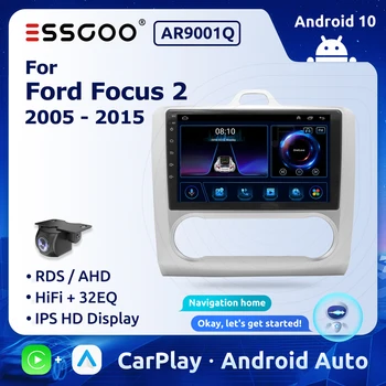 ESSGOO 9 Inch Android 10 Radio Auto Pentru Ford Focus 2 Mk 2 2004 - 2011 CarPlay Multimedia Video Player HiFi Stereo 2 Din Unitatea de Cap