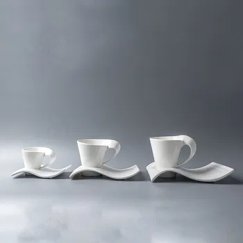 Europene Cana Ceramica Creative Ondulat Decorative Ceai De După-Amiază Lapte Cupe Desktop Office Simplă Ceașcă De Cafea Set Decor Acasă