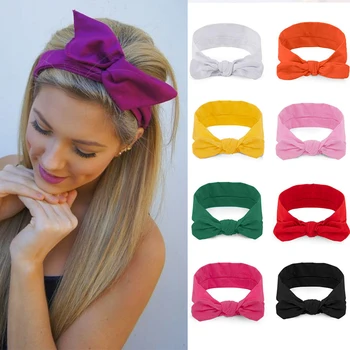 Femei De Moda Solid Benzi Cu Arcul Dulce Retro Benzile De Păr Cruce Turban Bandaj Bandane Hairband Veșminte De Cap Accesorii De Par