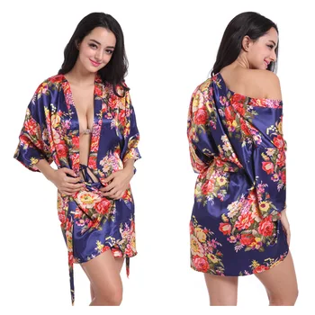 Femei Floral Kimono-Halat De Mireasa Din Satin Halat De Mireasa, Domnisoara De Onoare Halate Pijamale