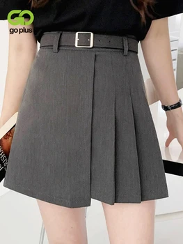 Femei Fusta Stil coreean Centura Neagra Plisata Mini Talie Mare Fuste Femei Saias Mulher Jupes Faldas Mujer Moda 2023