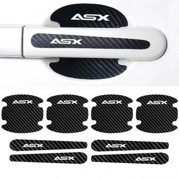 Fibra de Carbon Portiera Castron se Ocupe de Autocolante Bandă de Protecție Anti-zgârieturi Decalcomanii pentru Mitsubishi ASX Logo-ul Auto de Decor Exterior