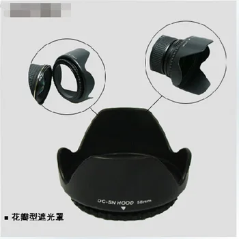 Fierbinte Universal Digital aparat de Fotografiat negru forma de Floare parasolar pentru Canon 450d 550 500d 600d 700d 18-55 Spirală Șurub 58 mm