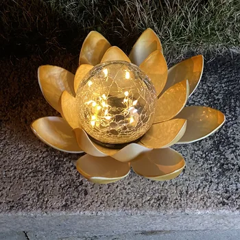 Floare de Lotus de Lumină Solară în aer liber Cracare de Sticlă rezistent la apa LED Lampa Solara de Gradina Decor Pridvor Cale Peisaj Lămpi