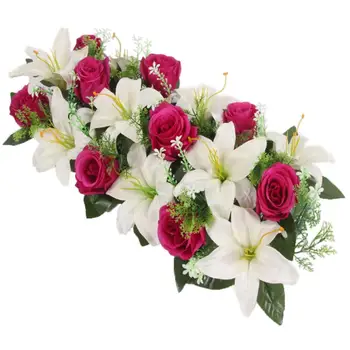 Flori Artificiale Fals De Mătase Frumos Trandafir Crin Drum Duce Florale Nunta Petrecere Aranjament Decor, Accesorii Decor Acasă