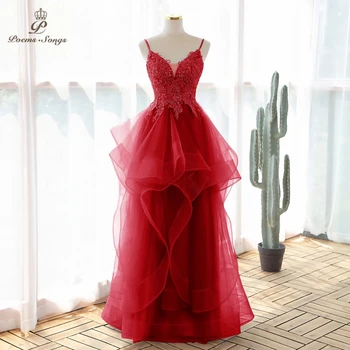 Frumoasa Sexy, de culoare Roșie rochie de Seara rochii de bal rochii de seara vestidos de fiesta robe de soirée de mariage