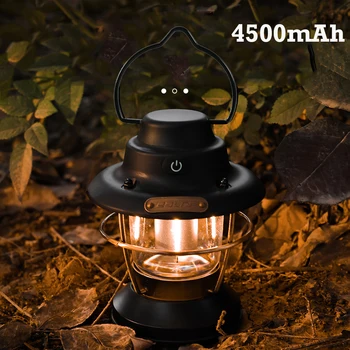 FTOYIN 4500mAh Reîncărcabilă Felinar Camping LED Mini Retro Emoțională LED Felinar de Tip C Taxa IPX4 în aer liber Lumina Lampă Portabilă