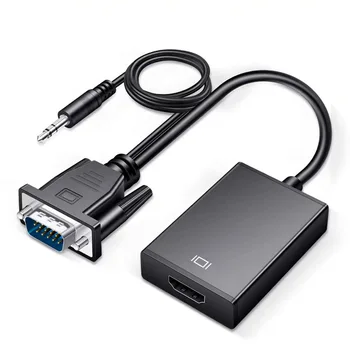 Full HD 1080P VGA La HDMI compatibil cu Convertor Cablu Adaptor cu Ieșire Audio, VGA HD Adaptor pentru Laptop PC-ul La HDTV Proiector