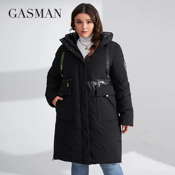 GASMAN 2022 Negru mozaic jos geaca de iarna pentru Femei cu jacheta pentru femei haina cald uza de sex Feminin brand de moda sacou gros 020