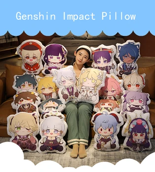 Genshin Impact Pernă Față-Verso Joc De Pluș Umplute Papusa Drăguț Decor Camera Perna De Pe Canapea Pernă Moale Pentru Copii Cadouri De Crăciun