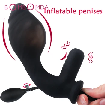 Gonflabile Anal Dildo Vibrator Pentru Barbati Anal G spot Stimulator sex Masculin, Prostata pentru Masaj Big Butt Plug Anal de Expansiune Adult Jucarii Sexuale