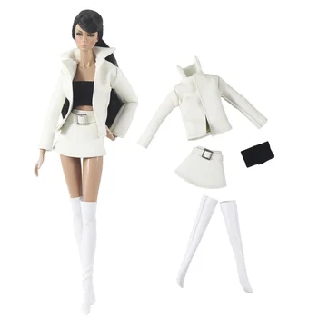 Haine de piele set / top + strat + fusta + sosete / papusa accesorii îmbrăcăminte de toamnă purta tinuta de 30cm Xinyi FR ST Papusa Barbie