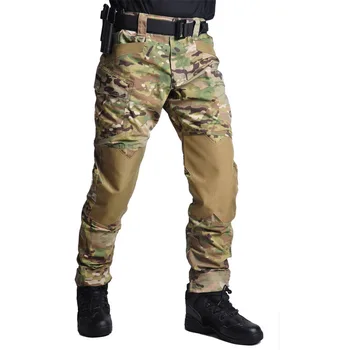 HAN SĂLBATICE Tactice Pantaloni Barbati rezistent la Uzura Respirabil Luptă Pantaloni de Marfă Armată Pantaloni Casual Multi-buzunare Genunchi Armare