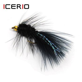 ICERIO 10BUC vierme Streamer Zboară Flashabou Cristal Coada Păstrăv Somon Zbura de Pescuit Lures #8