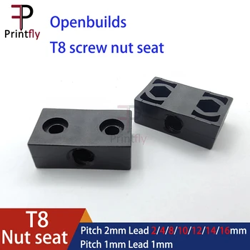 Imprimanta 3D T8 Piulita Loc Openbuilds Tip Anti-Backlash Bloc 8mm Pas 2mm Duce 2/4/8/10/12/14/16MM Teren 1MM Duce 1MM