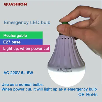 Inteligent Bec E27 5W 7W 9W 12W LED Lumina de Urgență Baterie Reîncărcabilă Lampă de Iluminat pentru hotel piața de decorațiuni interioare