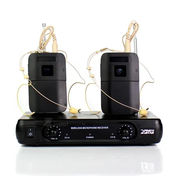 Invizibil Cu suport Dual Headworn Microfon fără Fir set cu Cască Microfon Karaoke Mike Dublu Canale fără Fir Receptor, Transmitator BLX1