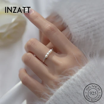 INZATT Real 925 Sterling Silver Pearl Inel Reglabil Pentru Femei de Moda de Petrecere Minimalist Bijuterii Fine Boem Accesorii