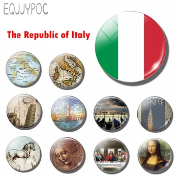 Italia Flag 30 MM, Magnet de Frigider Roma, Milano, Napoli, Torino, Palermo italiană Pahar de Suveniruri Magnetice Frigider Autocolante Decor Acasă
