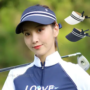 Iubesc de Golf Vară Doamna de protecție Solară Femei Pălării de Sport de Golf Capac Anti-UV, Parasolar Pălărie coreean Gol Topuri Mare Refuz Capace cu Bowknot