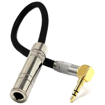 Jack Mufă Audio de 3.5 mm Masculin la 6,35 mm Adaptor de sex Feminin Extensie Stereo Aux Cablu în Unghi Splitter Audio Auto Linie Fir Placat cu Aur