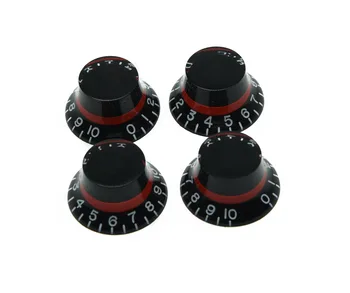 KAISH 4x LP Custom Bell Butoane Pălărie de Top Buton Negru w/ Roșu se potrivește SG PL Chitare