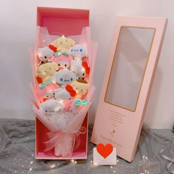 Kawaii Sanrio Hello Kitty jucarie de plus My Melody Cinnamoroll de Favoarea Nunta de Ziua păpușă Hello Kitty Buchet Îndrăgostiților de Pluș Cadou