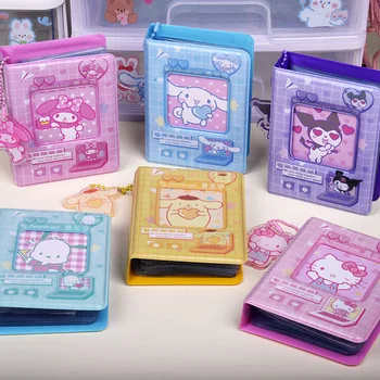 Kawaii Sanrios Serie Hello Kitty Melodia Mea Cinnamoroll Kuromi Anime Desene animate Mini Album Foto Mic Depozit de Carte cu Pandantiv