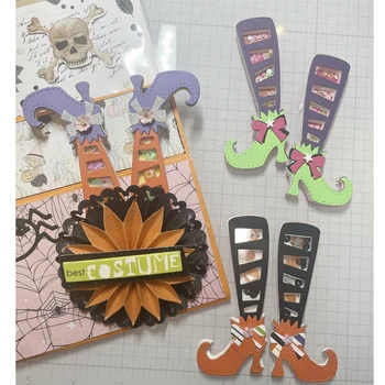 KLJUYP Vrăjitoare Agitator Picioare de Metal de Tăiere Moare Șabloane pentru DIY Scrapbooking Decorative Relief DIY Cărți de Hârtie