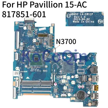 KoCoQin Laptop placa de baza Pentru HP Pavilion 15-AC Core N3700 SR29E Placa de baza 816812-001 816812-601 ABQ52 LA-C811P