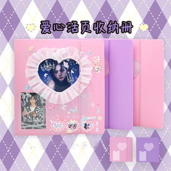 Korean Roz Violet Departamentul Inima Capac Decorativ Autocolant De Carte Fericire Manual Idol Card De Papetărie Autocolante De Stocare Carte