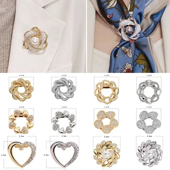 La Modă Vintage Flori Stras De Cristal Pearl Ring Eșarfă Coreea Rochie De Mireasa Stil Brosa Ace Șal Clip Femei Eșarfă Catarama