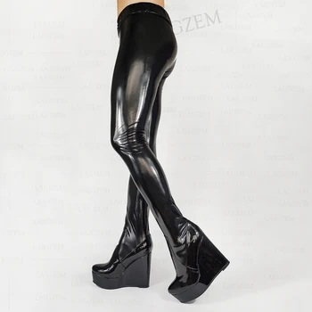 LAIGZEM Personaliza Femei Pantaloni Cu Cizme Platforma Pene Chilot Elastic Cizme Cosplay Unisex Pantofi de Femeie Mare Dimensiune 41 46 52