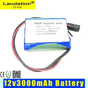 Laudation 12v acumulator de 3000 mah 3s1p baterie cu litiu cu bms 12 v protecție de descărcare de gestiune pentru CCTV/Camera/Lumina/LED 18650 caz