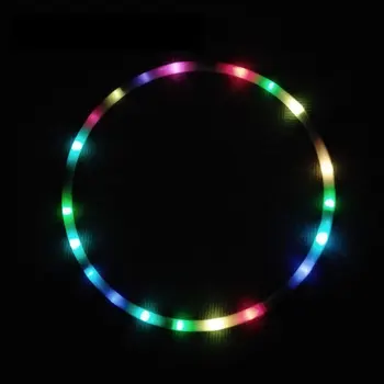 LED Detașabil 8 Secțiuni Stralucitoare Pe Materiale Incandescente Sport Cerc Multicolor Hoop Copii Adult Pierde în Greutate Jucărie