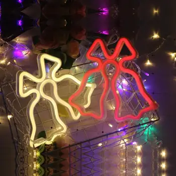 LED-uri de Crăciun Formă de Clopot Semn de Neon Lumina Decor de Perete USB Baterie Lampă de Perete Acasă Decorare pentru Craciun Petrecere de Ziua Decor