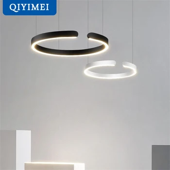 LED-uri moderne Candelabru de Iluminat Interior Pentru Dormitor, Sala de Studiu Living noul C Lămpi stil Luciu Alb Negru Corpuri de Navă