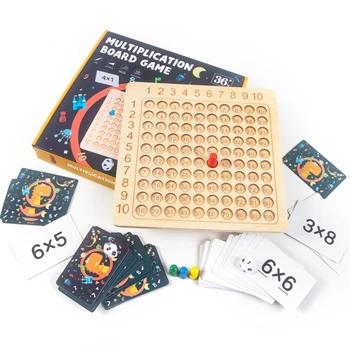 Lemn Montessori Multiplicare Tabla De Joc Pentru Copii De Învățare Matematica De Învățământ Jucărie De Numărare Sute De Bord Interactiv Joc De Gândire