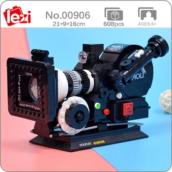 Lezi 00906 Negru Digital Cinematografic Lentila Camerei Video Film Mașină de Model DIY Mini Blocuri Caramizi de constructie de Jucarie pentru Copii fără Cutie