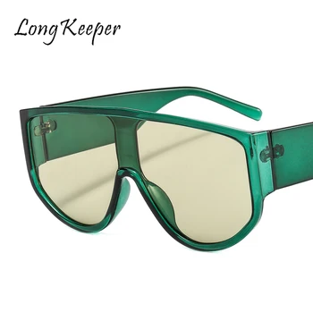 LongKeeper Flat Top Supradimensionat ochelari de Soare Moda Punk Mare Nuante Vintage Rotund Ochelari de Soare Pentru Femei Ochelari de soare UV400 De Sol