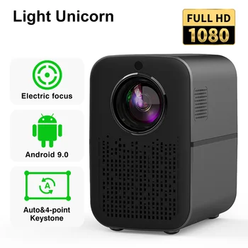 M6A 1080P LED Proiector Video Android 9.0 6000 Lumeni 5G Wifi Beamer Electric se Concentreze Pentru 4K Home Cinema Smartphone Lumina Unicorn