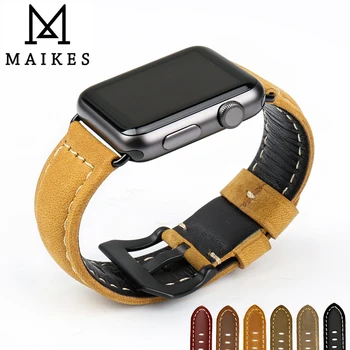 MAIKES din piele 44mm 40mm Pentru Apple watch curea ceas brățară pentru apple watch benzi 42mm 38mm iwatch seria 5 4 3 2 1