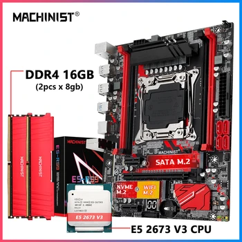MAȘINIST RS9 LGA 2011-3 Placa de baza stabilit Xeon E5 2673 V3 CPU Procesor + DDR4 2*8GB Memorie combo NVME/SATA M. 2