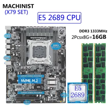 MAȘINIST X79 LGA 2011 Kit Placa de baza Whit DDR3 16GB 1333MHz ECC RAM Xeon E5 2689 CPU Procesor Suport USB 3.0 NVME M. 2 X79Z